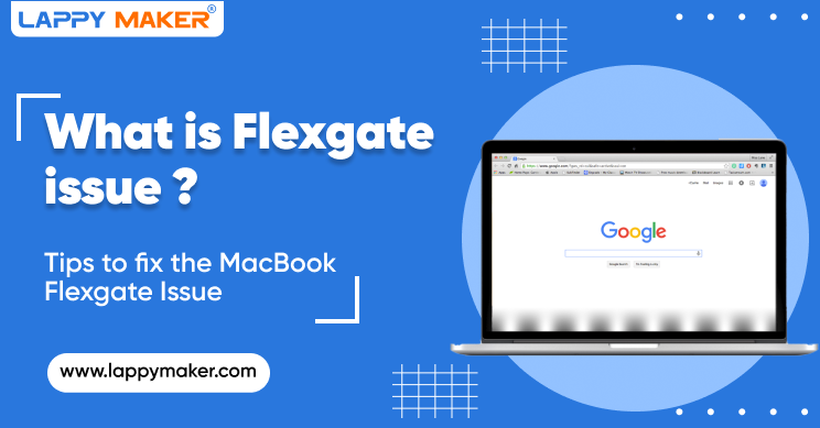 MacBook Flexgate issue banner explaining display backlight problems and tips to fix MacBook flex cable screen issues